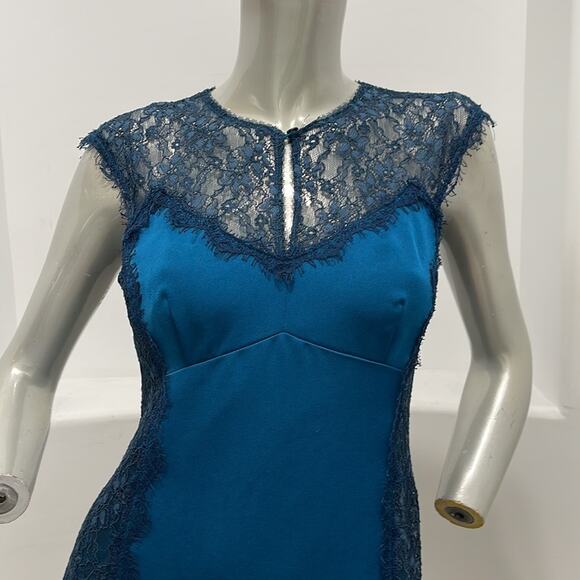 Nanette Lepore Empress Sheath Dress Lace Accent in Aegean Color Size 4 NWT - Picture 5 of 14